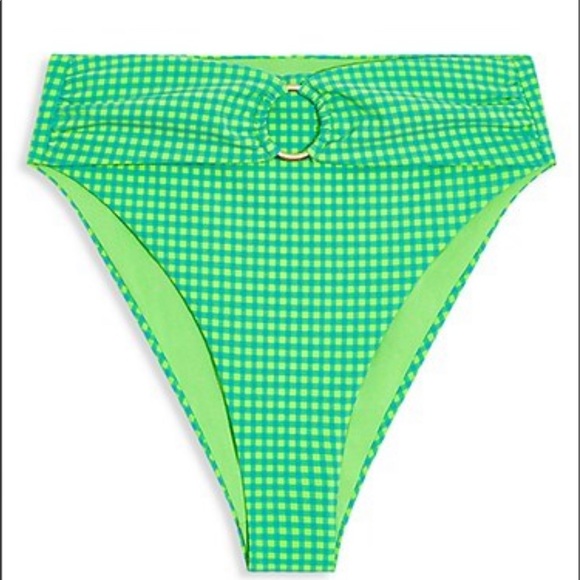 WEWOREWHAT Retro O-Ring Checked Bikini NWT Small bottom. - Picture 3 of 5